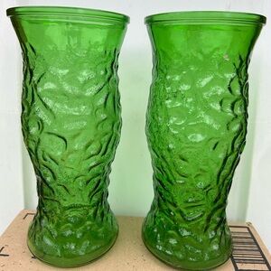 Vintage Emerald Green Hoosier Glass Crinkle